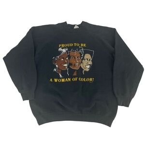 Vintage Black History Month Sweatshirt Womens XXL Black Colored  Rap Tee Hip Hop